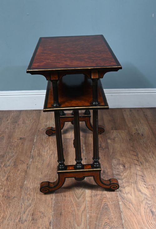VICTORIAN DUMB WAITER AMBOYNA 1880 - ADDITIONAL PHOTO 4
