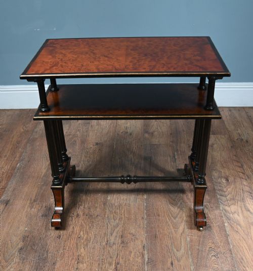 VICTORIAN DUMB WAITER AMBOYNA 1880 - ADDITIONAL PHOTO 5