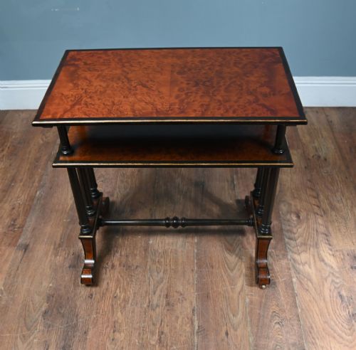 VICTORIAN DUMB WAITER AMBOYNA 1880 - ADDITIONAL PHOTO 8