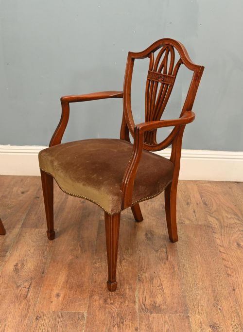 SET 8 HEPPLEWHITE DINING CHAIRS MAHOGANY DINERS - ADDITIONAL PHOTO 5