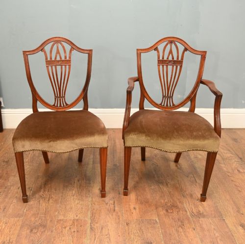 SET 8 HEPPLEWHITE DINING CHAIRS MAHOGANY DINERS - ADDITIONAL PHOTO 8