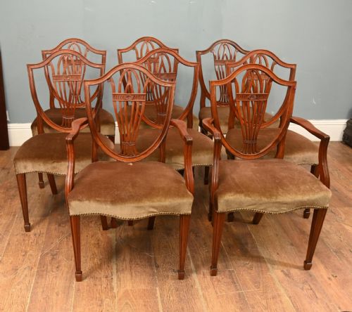 SET 8 HEPPLEWHITE DINING CHAIRS MAHOGANY DINERS - ADDITIONAL PHOTO 10