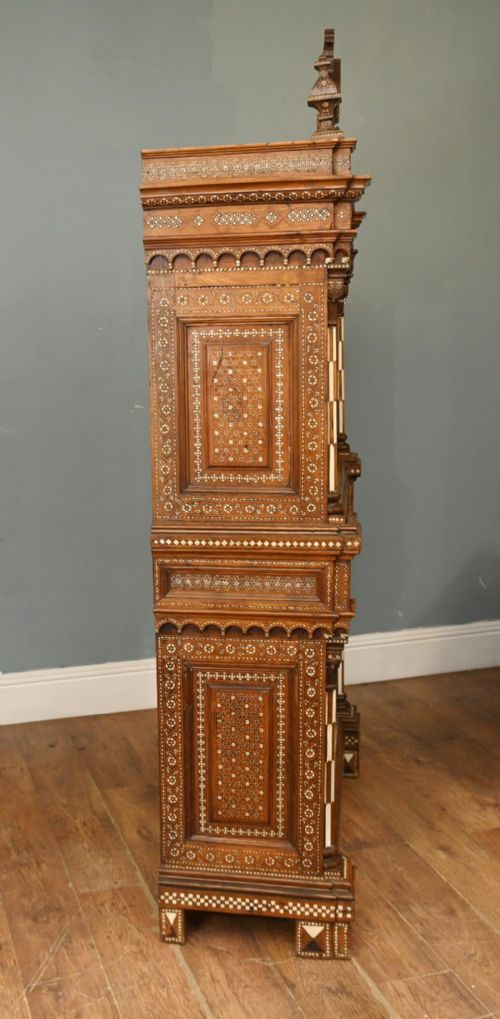 fig 2. Damascan Inlay Cabinet Bureau Mother Pearl Inlay Syrian Antiques 1890