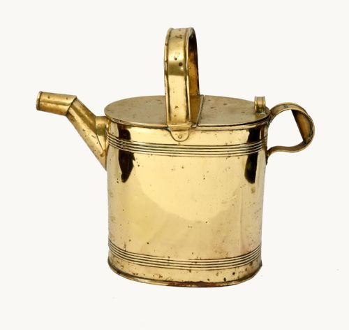 VICTORIAN BRASS WATERING CAN ANTIQUE GARDENING 1880