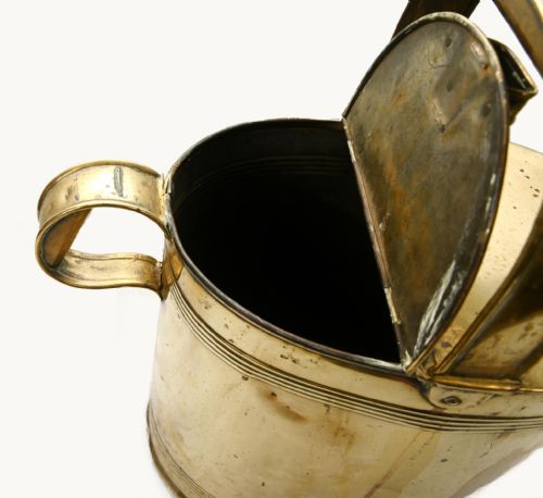 VICTORIAN BRASS WATERING CAN ANTIQUE GARDENING 1880 - ADDITIONAL PHOTO 1