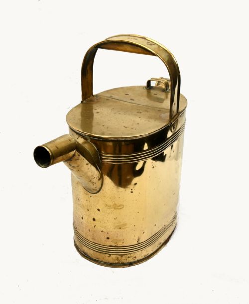 VICTORIAN BRASS WATERING CAN ANTIQUE GARDENING 1880 - ADDITIONAL PHOTO 4