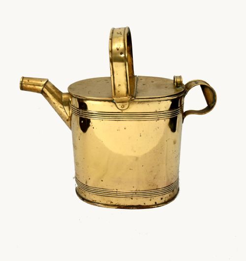 VICTORIAN BRASS WATERING CAN ANTIQUE GARDENING 1880 - ADDITIONAL PHOTO 5