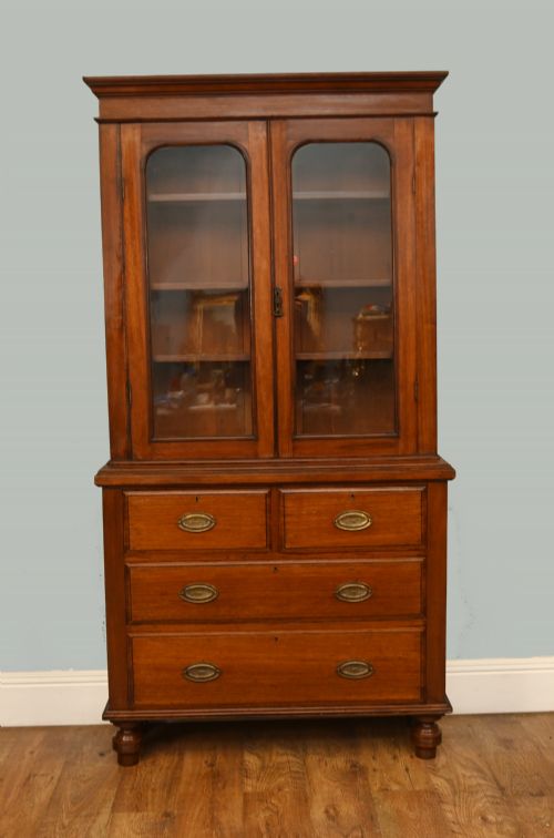 VICTORIAN LIBRARAY BOOKCASE CABINET CHEST MAHOGANY 1850 - ADDITIONAL PHOTO 1