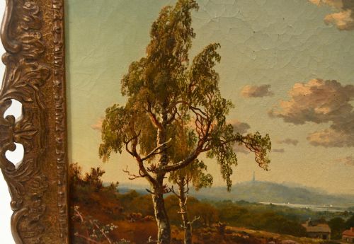 fig 4. Pair Victorian Oil Paintings English Landscape Pastoral Idyll 1880