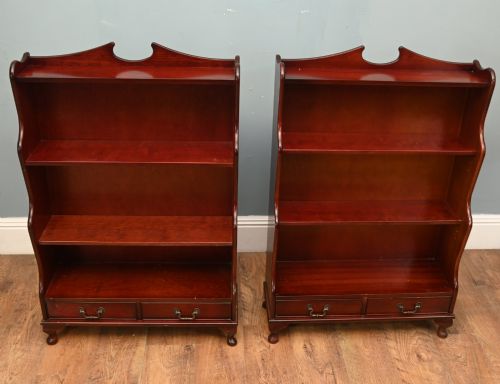 REGENCY WATERFALL BOOKCASES MAHOGANY OPEN REVIVAL - ADDITIONAL PHOTO 4