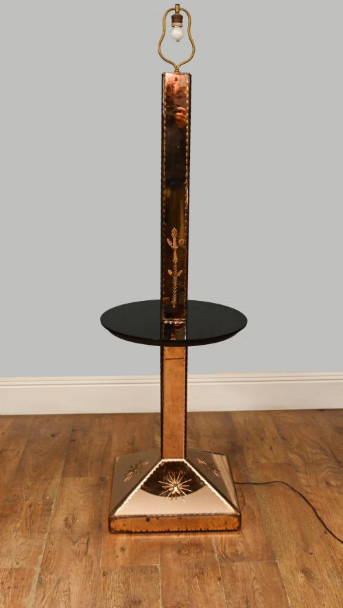 ART DECO FLOOR LAMP GLASS COCKTAIL TABLE 1930S - ADDITIONAL PHOTO 1