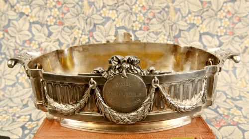 FRENCH SILVER PLATE PLANTER CENTREPIECE NEO CLASSICAL 1909 - ADDITIONAL PHOTO 1