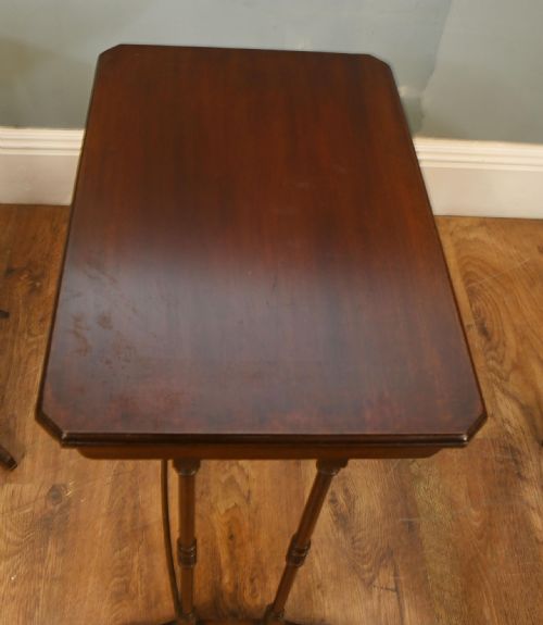 GEORGIAN NEST TABLES MAHOGANY SET FOUR SIDE REVIVAL - ADDITIONAL PHOTO 5