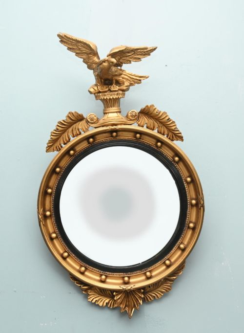 REGENCY REVIVAL MIRROR GILT EAGLE GLASS