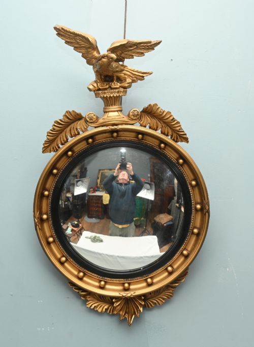 REGENCY REVIVAL MIRROR GILT EAGLE GLASS - ADDITIONAL PHOTO 5