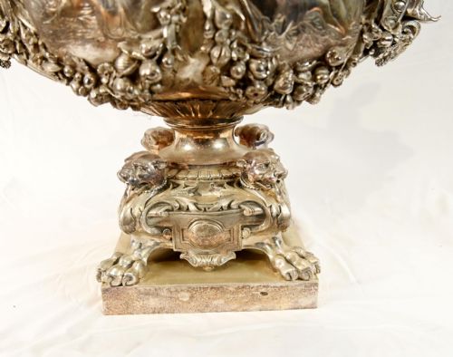 FRENCH SILVERED BRONZE CENTREPIECE BOWL AFTER LEROLLE FRES NAPOLEON III - ADDITIONAL PHOTO 2