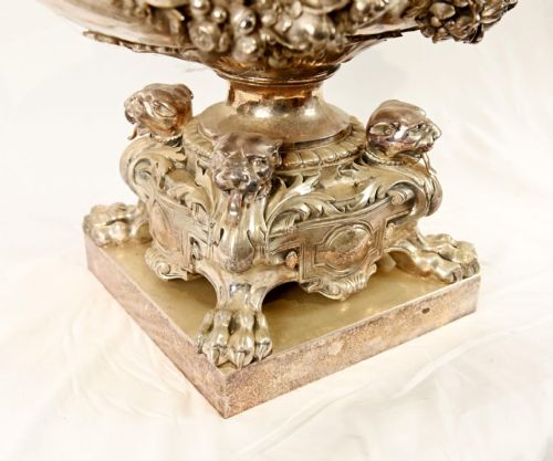 FRENCH SILVERED BRONZE CENTREPIECE BOWL AFTER LEROLLE FRES NAPOLEON III - ADDITIONAL PHOTO 3