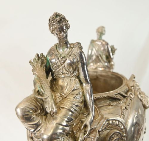 FRENCH SILVERED BRONZE CENTREPIECE BOWL AFTER LEROLLE FRES NAPOLEON III - ADDITIONAL PHOTO 8