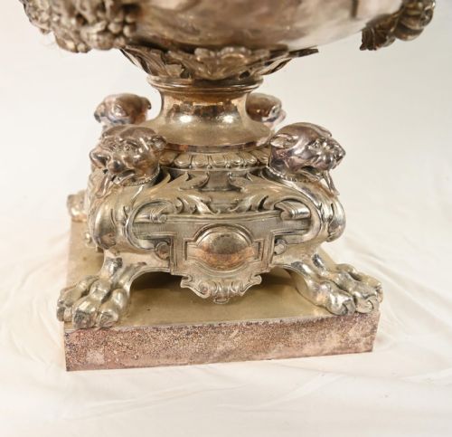FRENCH SILVERED BRONZE CENTREPIECE BOWL AFTER LEROLLE FRES NAPOLEON III - ADDITIONAL PHOTO 9