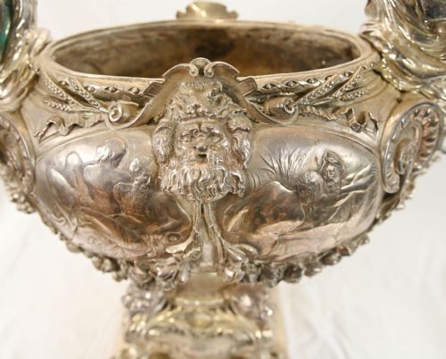 FRENCH SILVERED BRONZE CENTREPIECE BOWL AFTER LEROLLE FRES NAPOLEON III - ADDITIONAL PHOTO 10