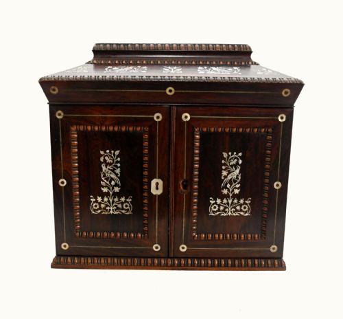 VICTORIAN COLLECTORS CABINET MOTHER OF PEARL JEWELLERY CHEST 1880 - ADDITIONAL PHOTO 2