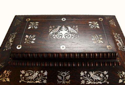 VICTORIAN COLLECTORS CABINET MOTHER OF PEARL JEWELLERY CHEST 1880 - ADDITIONAL PHOTO 5