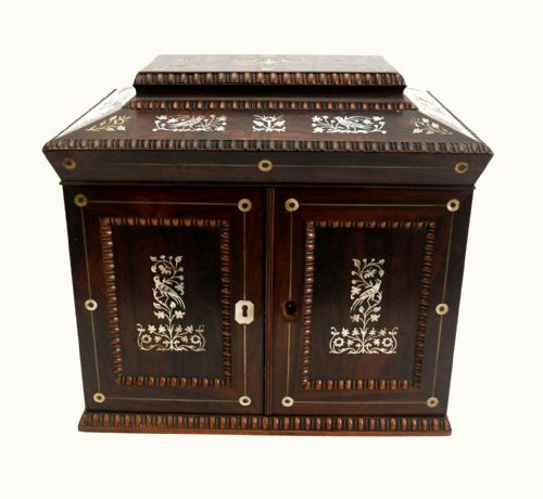 VICTORIAN COLLECTORS CABINET MOTHER OF PEARL JEWELLERY CHEST 1880 - ADDITIONAL PHOTO 7