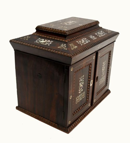 VICTORIAN COLLECTORS CABINET MOTHER OF PEARL JEWELLERY CHEST 1880 - ADDITIONAL PHOTO 10