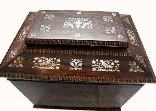 VICTORIAN COLLECTORS CABINET MOTHER OF PEARL JEWELLERY CHEST 1880 - ADDITIONAL PHOTO 11