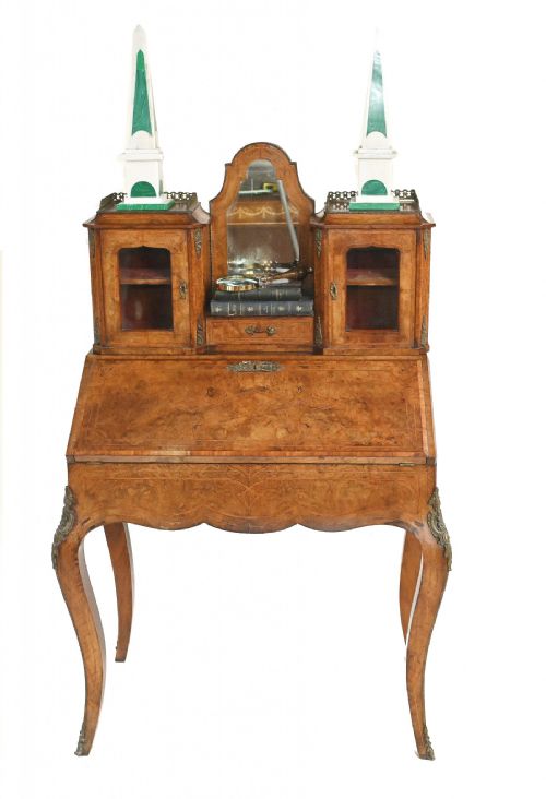 ANTIQUE FRENCH DESK WALNUT BONHEUR DE JOUR LADIES DESK CIRCA 1880