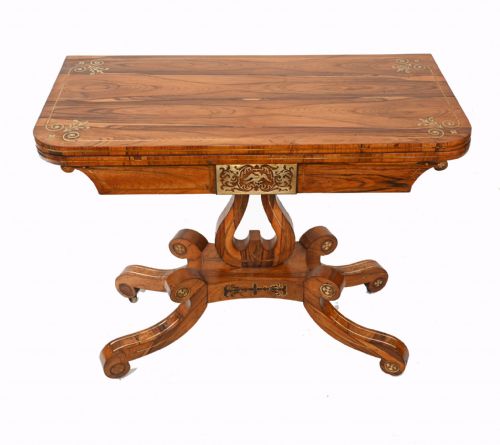 ANTIQUE CARD TABLE ROSEWOOD REGENCY GAMES TABLES CIRCA 1810