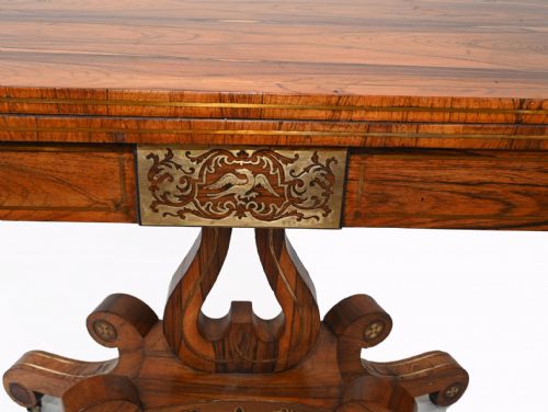 ANTIQUE CARD TABLE ROSEWOOD REGENCY GAMES TABLES CIRCA 1810 - ADDITIONAL PHOTO 7