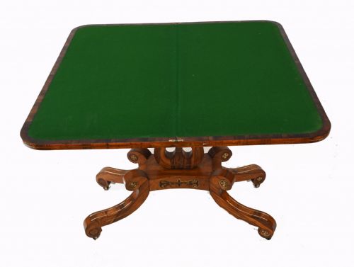 ANTIQUE CARD TABLE ROSEWOOD REGENCY GAMES TABLES CIRCA 1810 - ADDITIONAL PHOTO 9