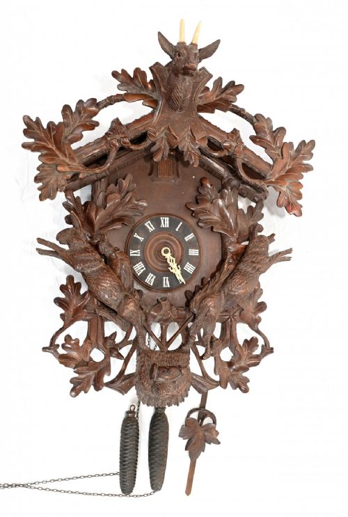 ANTIQUE BLACK FOREST CUCKOO CLOCK GERMAN WALL CLOCKS - ADDITIONAL PHOTO 3