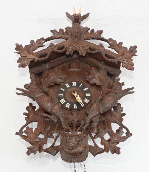 ANTIQUE BLACK FOREST CUCKOO CLOCK GERMAN WALL CLOCKS - ADDITIONAL PHOTO 4