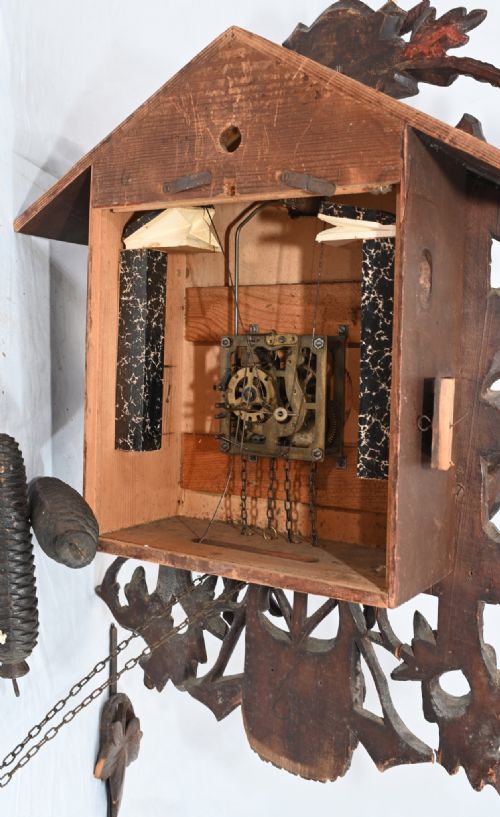 ANTIQUE BLACK FOREST CUCKOO CLOCK GERMAN WALL CLOCKS - ADDITIONAL PHOTO 9