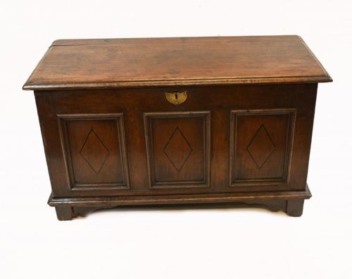 Antique Oak Coffer Chest 17th Century Box