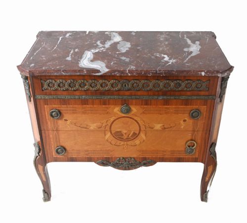 ANTIQUE SWEDISH COMMODE INLAY CHEST OF DRAWERS 1920 - ADDITIONAL PHOTO 1