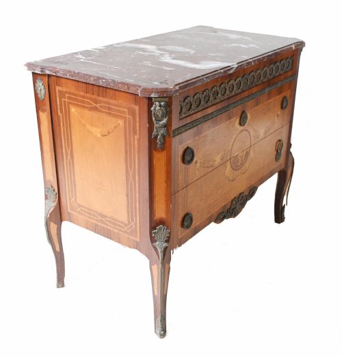 ANTIQUE SWEDISH COMMODE INLAY CHEST OF DRAWERS 1920 - ADDITIONAL PHOTO 5