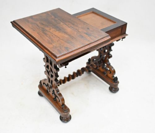 ANTIQUE VICTORIAN GAMES TABLE CHESS BACKGAMMON 1840 - ADDITIONAL PHOTO 9