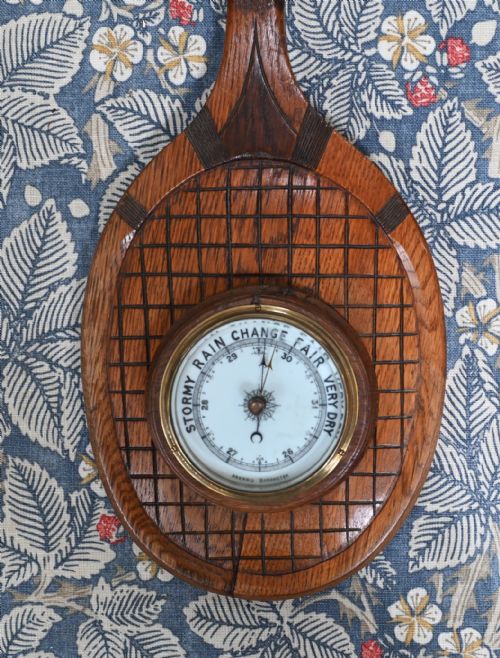 ANTIQUE BAROMETER TENNIS RACQUET CLUB ANEROID 1930 - ADDITIONAL PHOTO 1
