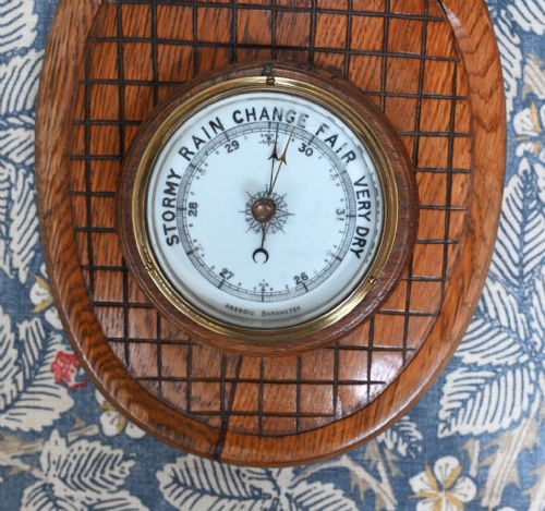 ANTIQUE BAROMETER TENNIS RACQUET CLUB ANEROID 1930 - ADDITIONAL PHOTO 4