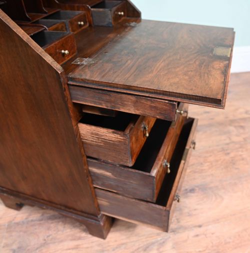 VICTORIAN BUREAU WALNUT ANTIQUE WRITING TABLE 1890 - ADDITIONAL PHOTO 13