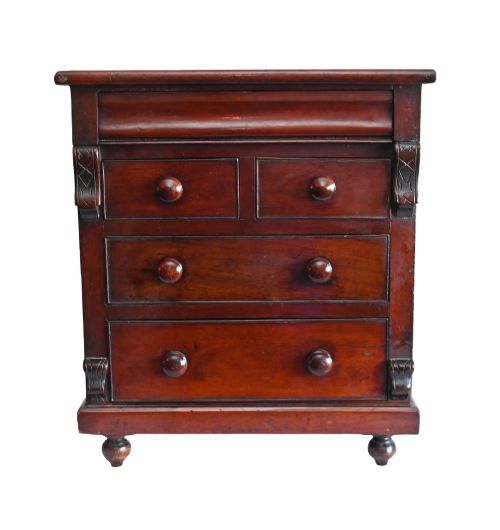 Antique Scottish Mahogany Apprentice Chest of Drawers Circa 1840