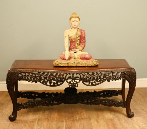 Chinese Qing Dynasty Carved Hardwood Console Table Circa 1840