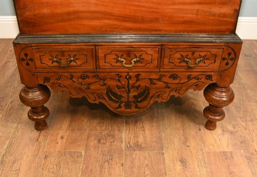 fig 1. Antique Portuguese Inlaid Linen Trunk Marriage Chest 1800