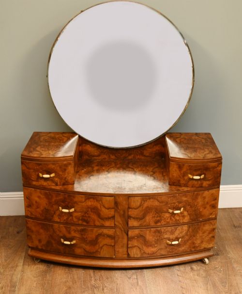 Period Art Deco Dressing Table Burr Walnut 1930