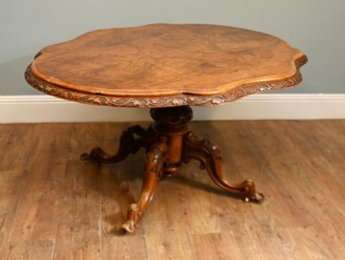 Irish Walnut Centre Table 1860 Period Antique
