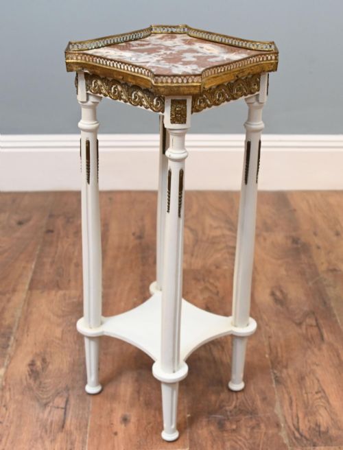 French Painted Pedestal Stand Table Belle Epoque 1880