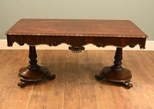 William IV Library Table Desk Mahogany 1840 Revival